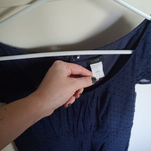 J Crew navy cotton scoop neck dress 8 - Picture 1 of 2